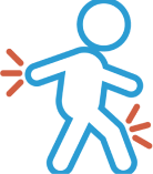 Icon of full body outline showing irritation or swelling in hands and legs. Please refer to list of full indications.