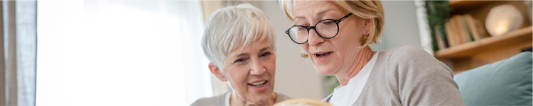 Actor portrayal of two women chatting